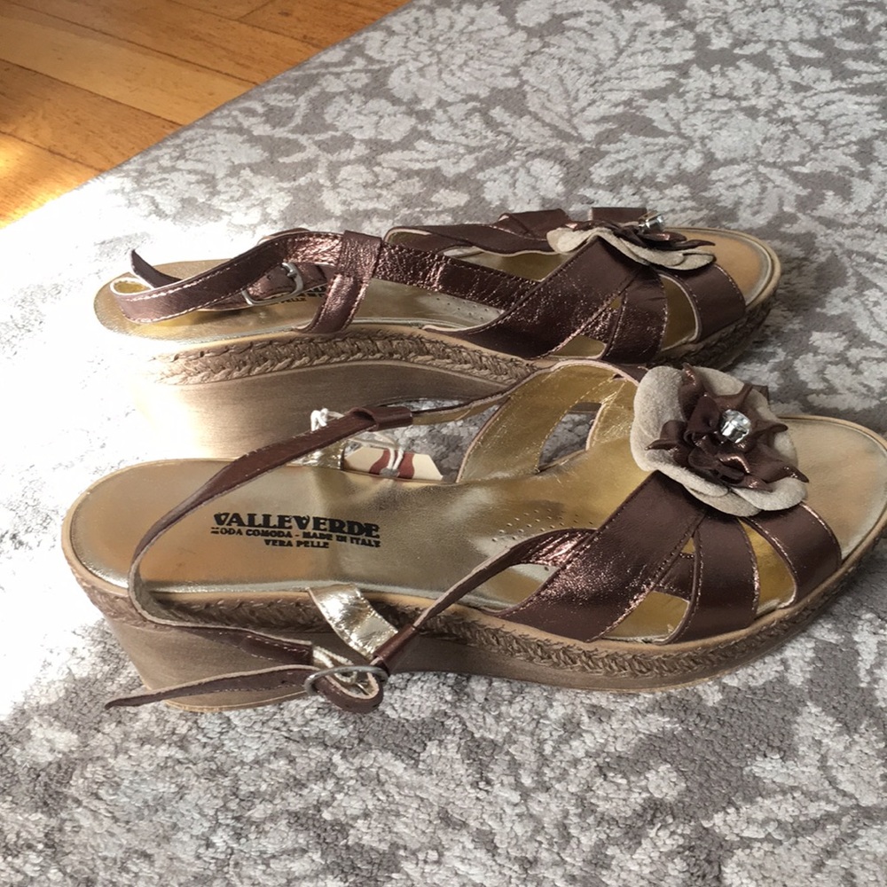 Valleverde Bronze Leather Sandals View 3